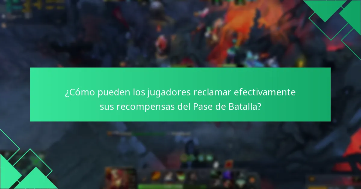 ¿Cómo pueden los jugadores reclamar efectivamente sus recompensas del Pase de Batalla?