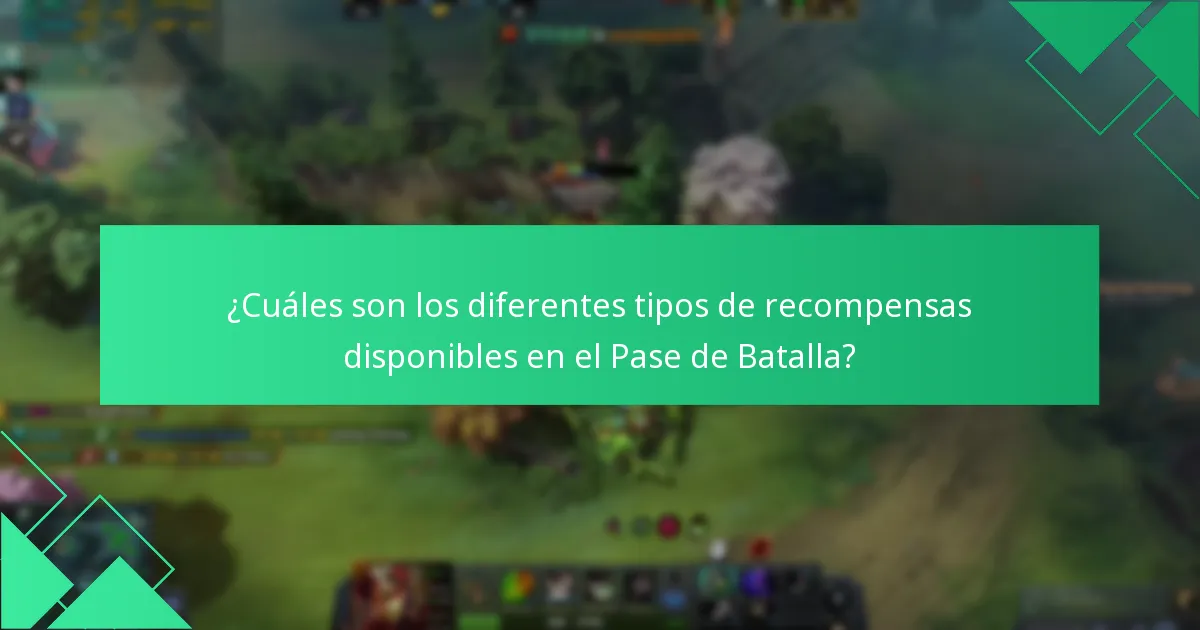 ¿Cuáles son los diferentes tipos de recompensas disponibles en el Pase de Batalla?