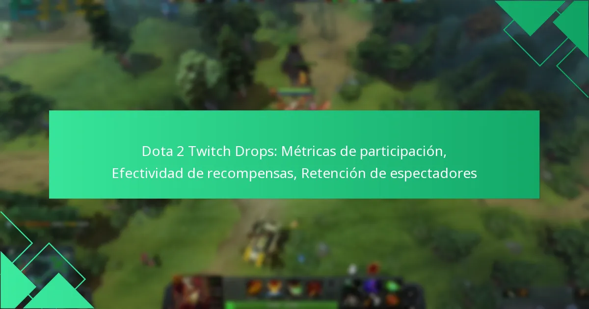 Dota 2 Twitch Drops: Métricas de participación, Efectividad de recompensas, Retención de espectadores